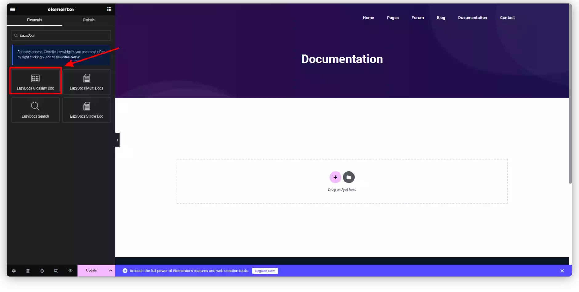 EazyDocs Elementor Glossary Widget